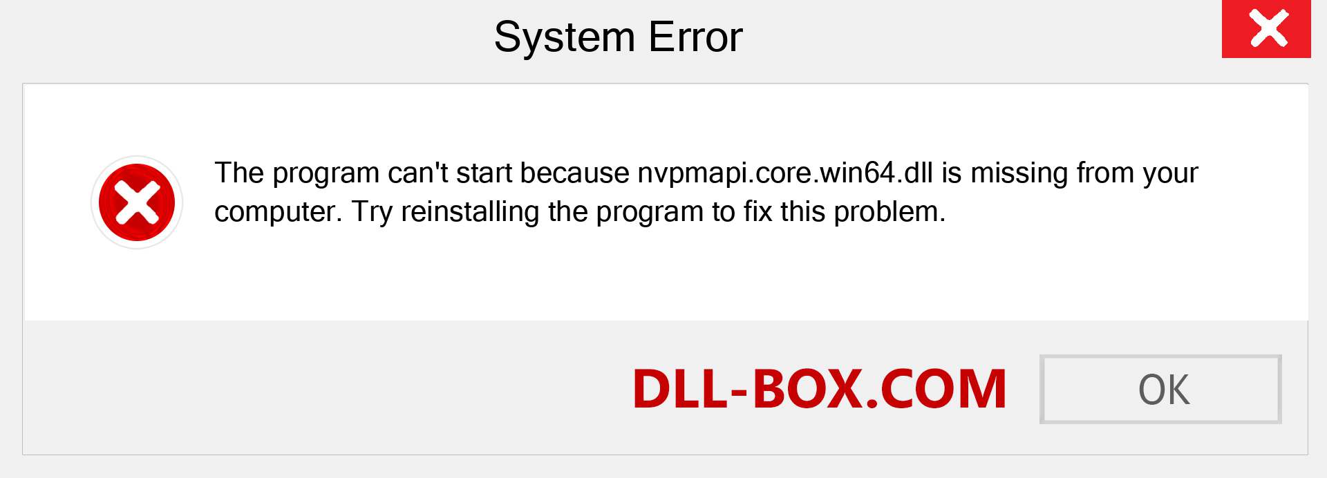  nvpmapi.core.win64.dll file is missing?. Download for Windows 7, 8, 10 - Fix  nvpmapi.core.win64 dll Missing Error on Windows, photos, images